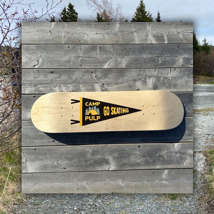 PULP - The Go Skating Flag Board- Yellow / Black / Green / Woodgrain