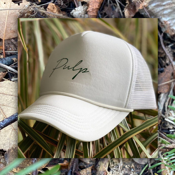 PULP - Script Logo Trucker - White / Green