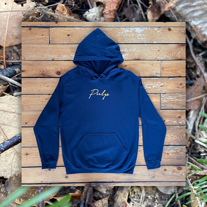 PULP - Script Logo Hoodie - Navy / Yellow